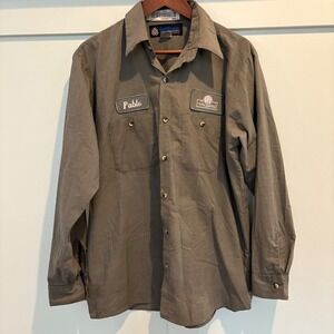 UniWeave Soft Comfort Work Shirt Men's Large Sage Green Pablo Patch Mechanic